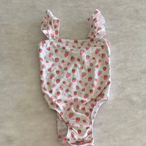 The proper peony. Gently used size 3t. Strawberry Print Ruffle Swimsuit